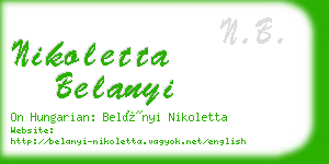 nikoletta belanyi business card